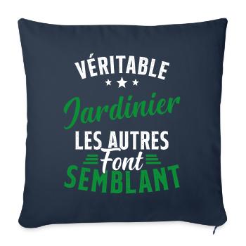 Véritable Jardinier Les Autres Font Semblant - Housse de coussin décorative 45 x 45 cm - bleu marine - Devant