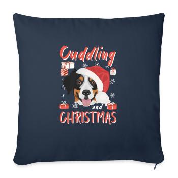 Bernese Mountain Dog Merry Christmas - Sofa pillowcase 17,3'' x 17,3'' (45 x 45 cm) - navy - Front