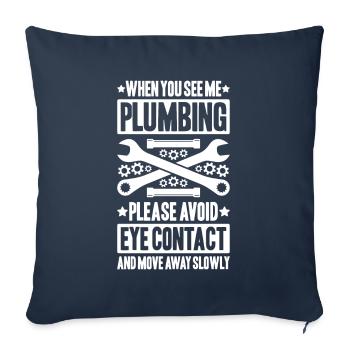Usine mécanicien plombier plombier chauffage sanitaire - Housse de coussin décorative 45 x 45 cm - bleu marine - Devant