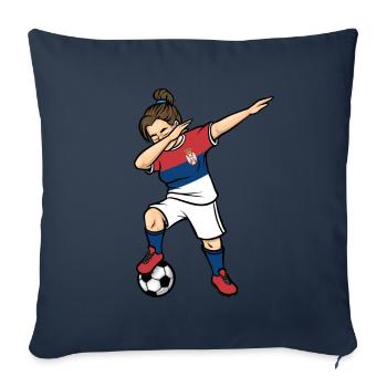 Dabbing Soccer Player Girls Serbia Soccer - Sofa pillowcase 17,3'' x 17,3'' (45 x 45 cm) - navy - Front