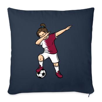 Dabbing Soccer Player Girls Qatar Soccer - Sofa pillowcase 17,3'' x 17,3'' (45 x 45 cm) - navy - Front