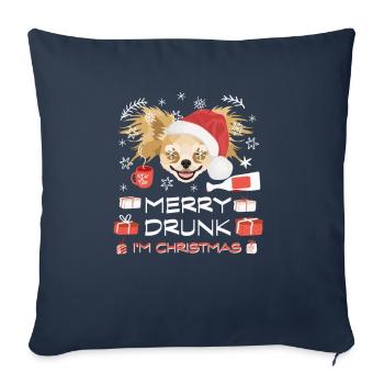 Chihuahua Christmas Market - Sofa pillowcase 17,3'' x 17,3'' (45 x 45 cm) - navy - Front