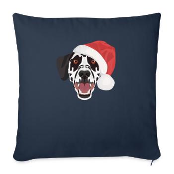 Dalmatiner Frohe Weihnachten - Sofakissenbezug 45 x 45 cm - Navy - Vorne