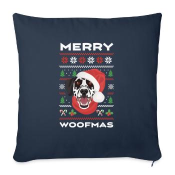 Dalmatiner Frohe Weihnachten - Sofakissenbezug 45 x 45 cm - Navy - Vorne