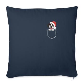 Dalmatiner Frohe Weihnachten - Sofakissenbezug 45 x 45 cm - Navy - Vorne