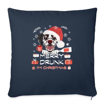 Dalmatiner Weihnachtsmarkt - Sofakissenbezug 45 x 45 cm - Navy - Vorne