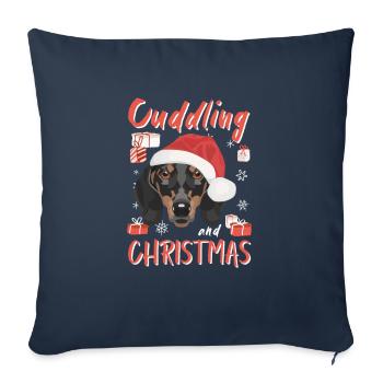 Dachshund Merry Christmas - Sofa pillowcase 17,3'' x 17,3'' (45 x 45 cm) - navy - Front