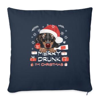 Dachshund Christmas Market - Sofa pillowcase 17,3'' x 17,3'' (45 x 45 cm) - navy - Front