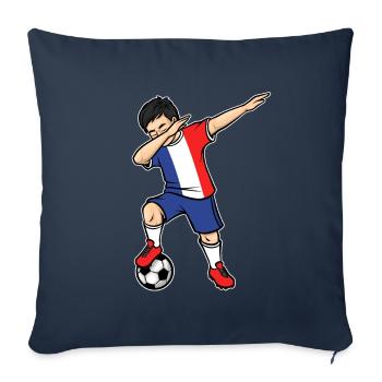 Dabbing Joueur de football Garçon France Football - Housse de coussin décorative 45 x 45 cm - bleu marine - Devant