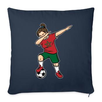 Dabbing Soccer Player Girls Morocco Soccer - Sofa pillowcase 17,3'' x 17,3'' (45 x 45 cm) - navy - Front