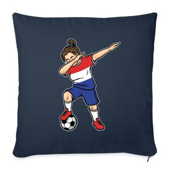 Dabbing Soccer Player Girls Netherlands Soccer - Sofa pillowcase 17,3'' x 17,3'' (45 x 45 cm) - navy - Front