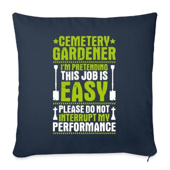 Friedhofsgärtner Jardinier du cimetière Friedhof - Housse de coussin décorative 45 x 45 cm - bleu marine - Devant