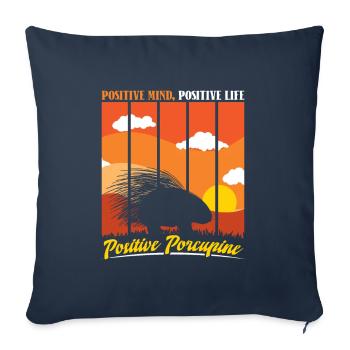 positve mind positive life positive Porcupine - Sofakissenbezug 45 x 45 cm - Navy - Vorne