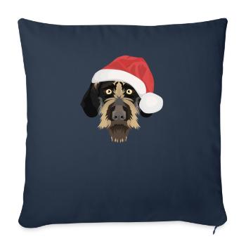 German Wirehair Merry Christmas - Sofa pillowcase 17,3'' x 17,3'' (45 x 45 cm) - navy - Front