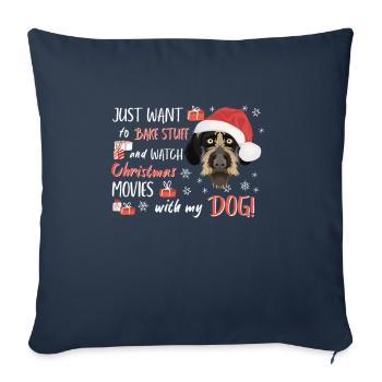 German Wirehair Merry Christmas - Sofa pillowcase 17,3'' x 17,3'' (45 x 45 cm) - navy - Front