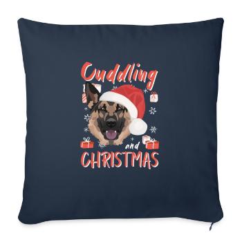 German Shepherd Merry Christmas - Sofa pillowcase 17,3'' x 17,3'' (45 x 45 cm) - navy - Front