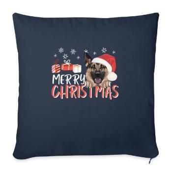 German Shepherd Merry Christmas - Sofa pillowcase 17,3'' x 17,3'' (45 x 45 cm) - navy - Front