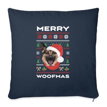 German Shepherd Merry Christmas - Sofa pillowcase 17,3'' x 17,3'' (45 x 45 cm) - navy - Front