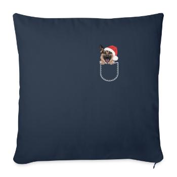 German Shepherd Merry Christmas - Sofa pillowcase 17,3'' x 17,3'' (45 x 45 cm) - navy - Front