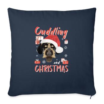 German Wirehair Merry Christmas - Sofa pillowcase 17,3'' x 17,3'' (45 x 45 cm) - navy - Front