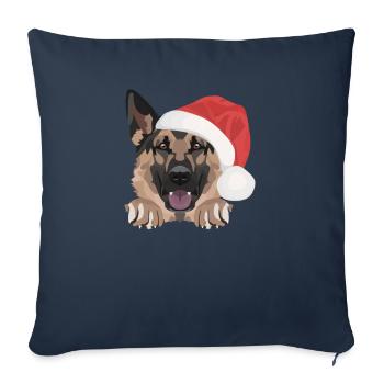 German Shepherd Merry Christmas - Sofa pillowcase 17,3'' x 17,3'' (45 x 45 cm) - navy - Front