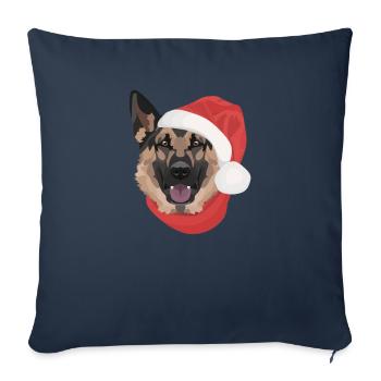 German Shepherd Merry Christmas - Sofa pillowcase 17,3'' x 17,3'' (45 x 45 cm) - navy - Front
