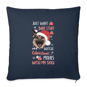 German Shepherd Merry Christmas - Sofa pillowcase 17,3'' x 17,3'' (45 x 45 cm) - navy - Front