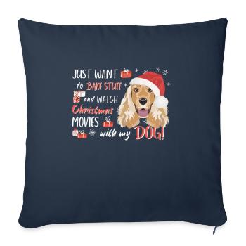 Deutsch Cocker Spaniel Merry Christmas - Sofa pillowcase 17,3'' x 17,3'' (45 x 45 cm) - navy - Front