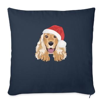 Deutsch Cocker Spaniel Merry Christmas - Sofa pillowcase 17,3'' x 17,3'' (45 x 45 cm) - navy - Front