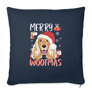 Deutsch Cocker Spaniel Merry Christmas - Sofa pillowcase 17,3'' x 17,3'' (45 x 45 cm) - navy - Front
