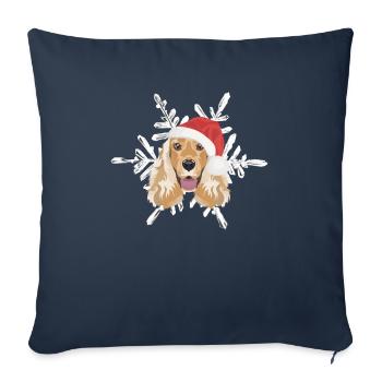 Deutsch Cocker Spaniel Merry Christmas - Sofa pillowcase 17,3'' x 17,3'' (45 x 45 cm) - navy - Front