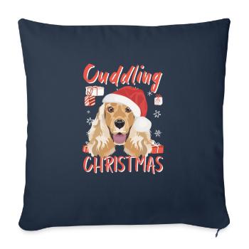 Deutsch Cocker Spaniel Merry Christmas - Sofa pillowcase 17,3'' x 17,3'' (45 x 45 cm) - navy - Front