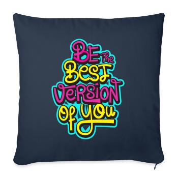 Soyez la meilleure version de votre OUTFIT - Housse de coussin décorative 45 x 45 cm - bleu marine - Devant