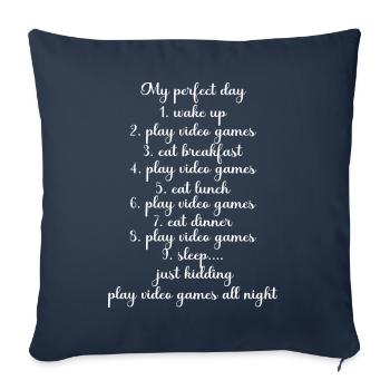 Tenue parfaite pour la journée des joueurs - Housse de coussin décorative 45 x 45 cm - bleu marine - Devant