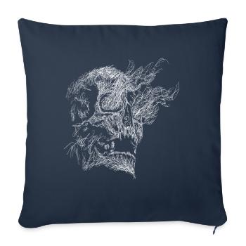Crâne - Housse de coussin décorative 45 x 45 cm - bleu marine - Devant