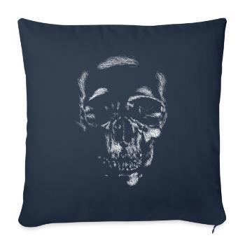 Crâne - Housse de coussin décorative 45 x 45 cm - bleu marine - Devant