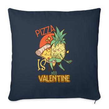 Pizza ist mein Valentinstag - Sofakissenbezug 45 x 45 cm - Navy - Vorne