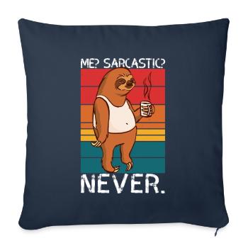 Moi sarcastique jamais paresseux disant - Housse de coussin décorative 45 x 45 cm - bleu marine - Devant