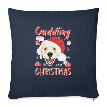 Golden Retriever Merry Christmas - Sofa pillowcase 17,3'' x 17,3'' (45 x 45 cm) - navy - Front
