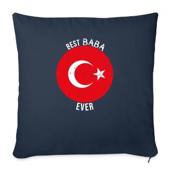 Meilleur Baba Jamais Père Turc - Housse de coussin décorative 45 x 45 cm - bleu marine - Devant