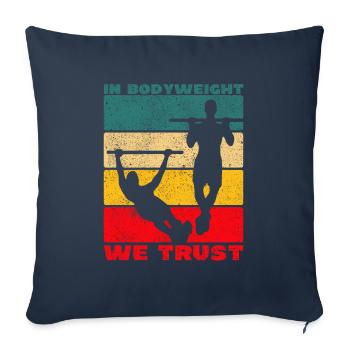 Drôle de dicton de gymnastique - Housse de coussin décorative 45 x 45 cm - bleu marine - Devant