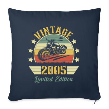 Vintage 2005 Retro Motorcycle Birthday Gift - Sofa pillowcase 17,3'' x 17,3'' (45 x 45 cm) - navy - Front