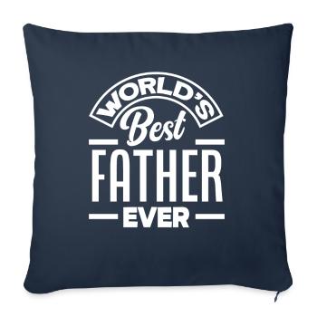 Papa Père Cadeau de la fête des pères - Housse de coussin décorative 45 x 45 cm - bleu marine - Devant