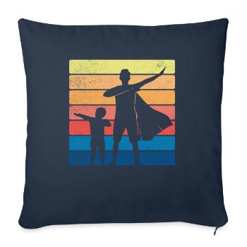Papa Père Cadeau de la fête des pères - Housse de coussin décorative 45 x 45 cm - bleu marine - Devant