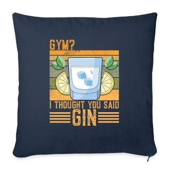 Lustiger Gin-Spruch - Sofakissenbezug 45 x 45 cm - Navy - Vorne