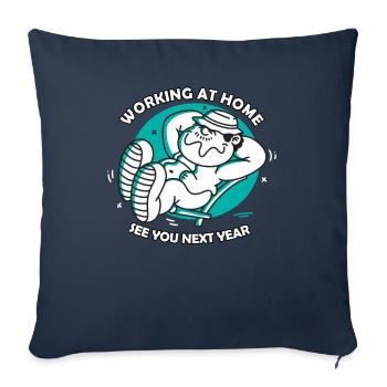 Lustiger Home-Office-Spruch Bis nächstes Jahr - Sofakissenbezug 45 x 45 cm - Navy - Vorne