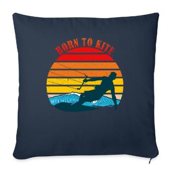 Kitesurfing Saying - Sofa pillowcase 17,3'' x 17,3'' (45 x 45 cm) - navy - Front