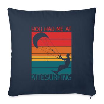 Du hattest mich beim Kitesurfen - Sofakissenbezug 45 x 45 cm - Navy - Vorne