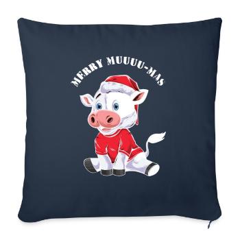 La tenue de Noël de Merry Muu Ma - Housse de coussin décorative 45 x 45 cm - bleu marine - Devant