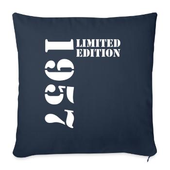 1957 édition limitée anniversaire cadeau femme mari - Housse de coussin décorative 45 x 45 cm - bleu marine - Devant